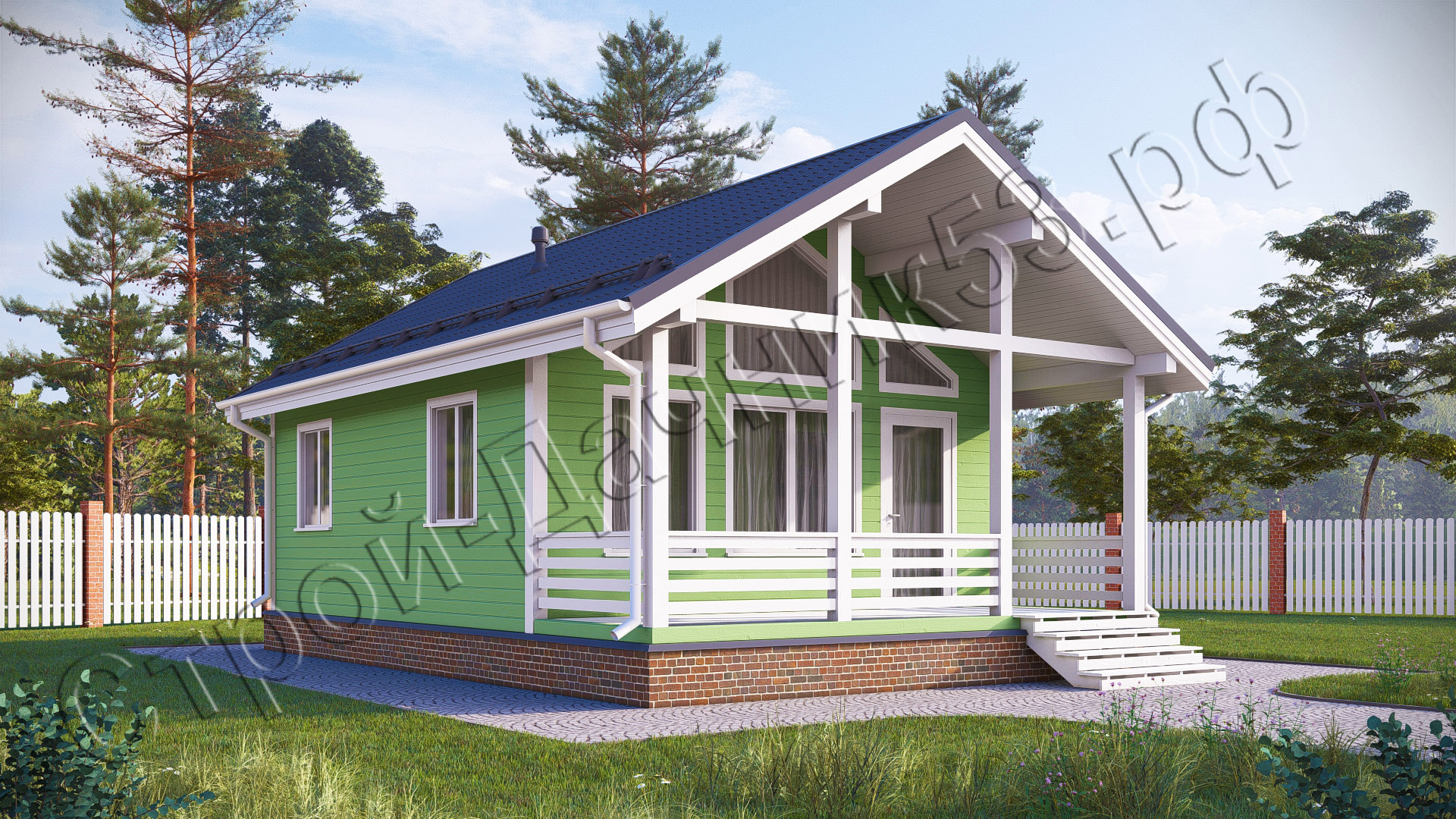 Проект каркасно-щитового дома Д–24